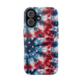 Tie Dye Tote Bag, Phone Case: Patriotic Stars, Red White Blue thumbnail 4