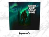 Bigfoot Northern Lights T-Shirt, 20oz Tumbler Wrap, Sasquatch, Cryptozoology Gift, Mythical Creature Art, Forest Design thumbnail 6