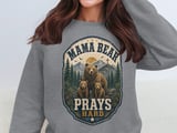 Mama Bear Prays Hard Rustic Christian Mom Art, Faith-Based Mountain Bear Family Design for Strong Motherhood Other thumbnail 13