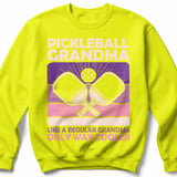 Pickleball Gildan Crewneck Sweatshirt, Pickleball Grandma Like A Regular Grandma Only Way Cooler, Court Warm Up thumbnail 10