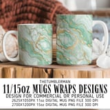 Mint Marble Tumbler Design, Gold Veins Digital Paper, Floral Scrapbooking, Watercolor Backgrounds, Digital Art, Sublimation Design thumbnail 4