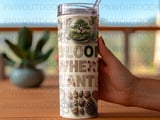 Bloom Where Planted Tumbler PNG Digital, 20oz Sublimation Design for Straight & Tapered Cups, Botanical Scrapbook Collage Art thumbnail 4