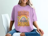Faith Filled Mama Retro Christian Design | Groovy Rainbow Cross Digital Graphic | Vintage Style Spiritual Other thumbnail 6