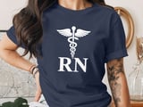 Registered Nurse Rod of Asclepius T-Shirt: Medical Profession Healthcare RN Tee thumbnail 4