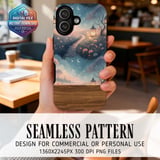 Moonlit Lantern Garden Digital Wallpaper thumbnail 2