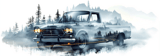 Vintage Truck Tumbler Wrap 40oz Digital Design, Classic Pickup Forest Mountains Sublimation PNG File, Gift for Him, Outdoorsy Men's Tumbler thumbnail 14