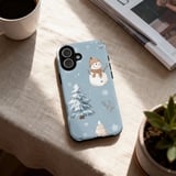 Winter iPhone Case: Snowman Pattern, Holiday Design, Protective, Christmas Theme thumbnail 1