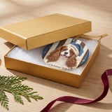 Cavalier King Charles Spaniel Ornament, Christmas 2026 Dog Ornament, Cute Blue Santa Hat Pet Keepsake Holiday Tree Decor Dog Mom Gift thumbnail 4