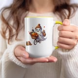 Halloween Mug, Cute Ghost, Squirrel, Pumpkin, Fall Decor, Autumn Leaves, Spooky Season, Bicycle Ride, Cozy Gift, Holiday Coffee Cup thumbnail 5