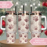 Cozy Paw Print Pattern Digital Size Bundle Png thumbnail 8