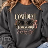 Confident Looks Good At Every Age PNG Vintage Retro Sunglasses Glam Birthday Clipart, Classy Women Empowerment Sublimation Design thumbnail 8