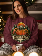 Vintage Fall Pumpkin Sweatshirt, Retro Harvest Blooms Hoodie, Cozy Autumn Mountain Graphic Tote Bag, Cute Cottagecore Floral Halloween Gift thumbnail 14