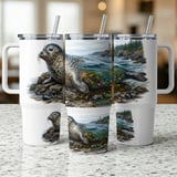 Coastal Seal Tumbler Wrap Digital Design 40oz | Ocean Lighthouse Beach Tumbler PNG Sublimation File | Marine Life Tumbler Art for Sea Lovers thumbnail 9