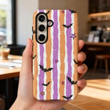 Spooky Cute Bat & Star Phone Case | Pastel Goth Halloween Striped Tote Bag | Y2K Grunge Aesthetic Fall Accessory thumbnail 16