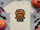 Captain Halloween Pumpkin Patrol Leader Graphic Print Crewneck Sweatshirts Spooky Season Jack O Lantern Design thumbnail 4