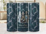 Halloween Horror Tumbler Wrap Digital, Gothic Monsters Sublimation Design for 20oz Skinny Straight Tumbler PNG File thumbnail 1