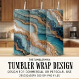 20 oz Skinny Tumbler Wrap Agate Sublimation Design, Straight and Tapered Wrap png, Gold Glitter Tumbler, Instant Download, Digital thumbnail 1