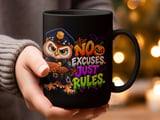 No Excuses Just Rules Police Owl Mug thumbnail 13