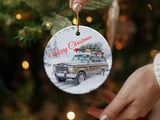 Waggy Ornament, Christmas Ornament, Grand Wagoneer Ornament, Car Ornament, Holiday Decoration, Winter Scene thumbnail 3