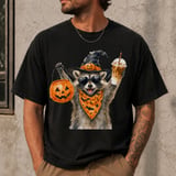 Witchy Iced Coffee Raccoon T-Shirt thumbnail 3