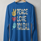 Pickleball Sport-Tek Long Sleeve Tee, Peace Love Pickleball, Sun Shield Shirt thumbnail 6