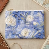 Blue Leopard White Peony Laptop Sleeve, Faux Lace Floral Tech Bag, Artistic Accessory Pouch, Romantic Gift For Her thumbnail 13