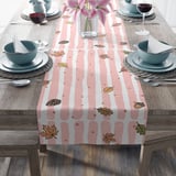 Autumn Leaves Table Runner, Fall Decor Pillow Cases, Pink Distressed Stripe & Pinecone Acorn Whimsical Cozy Home Decor Gift thumbnail 18