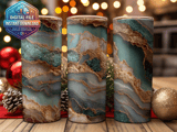20 oz Agate Tumbler Wrap, Sublimation Design, Gold Veins, Straight and Tapered png, Instant Download, Digital File for Tumbler thumbnail 2