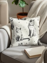 Cute Cat Pattern Tote Bags, Throw Pillow, iPhone Case, Pet Lover Gift, Kitten Art, Cat Mom, Whimsical Home Decor, Cat Illustration thumbnail 5