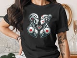 Robot Couple Love T-Shirt, Cute Cyber Romance Graphic Tee, Unisex Adult Sci-Fi Shirt, Valentine's Day Gift Idea thumbnail 1