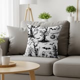 Gothic Toile Woven Blanket, Vintage Halloween Throw Pillow Spooky Skeleton Skull Decor, Dark Academia Cottagecore Tapestry Blanket thumbnail 19