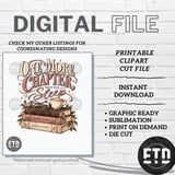 One More Chapter PNG, Vintage Book Lover Sublimation Design, Cozy Reader Graphic, Bookworm Shirt Clipart, Librarian Book Club Gift thumbnail 10