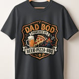 Dad Bod Powered By Beer Pizza BBQ T-Shirt, Funny Father's Day Gift, Husband Birthday Shirt, Grill Master Apparel thumbnail 5