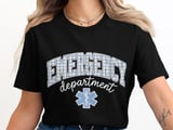 Emergency Department Gingham ER Nurse T-Shirt: Paramedic Star of Life thumbnail 9