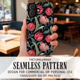Tulip Tumbler Design, Floral Digital Papers, Watercolor Flowers Background, Junk Journal Pages, Printable Tumbler png, Scrapbooking Paper thumbnail 6