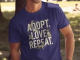 Adopt Love Repeat Dogs T-Shirt | Rescue Dog Mom Gift | Cute Puppy Lover Tee | Animal Shelter Support Shirt thumbnail 3