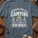 Weekend Forecast Camping & Drinks T-Shirt thumbnail 3