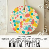 Digital Pattern Bundle, Abstract Shapes, Fun Design, Digital Paper Pack, Seamless Pattern, Commercial Use, Printable Art, Colorful Digital thumbnail 3