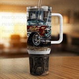 40oz Tumbler Sublimation Seamless Distressed Tapered Wrap | Classic Vintage Car Garage Design | Retro Hot Rod Mechanic Dad Gift Digital File thumbnail 8