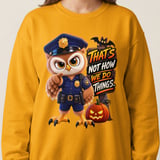 Officer Hoot the Owl Halloween Sweatshirt thumbnail 10