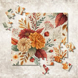Autumn Flowers Tumbler Design, Digital Paper Pack, Floral Background, Watercolor, Fall Scrapbook Paper, Junk Journal, Seamless Pattern thumbnail 12