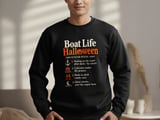 Boat Life Halloween Definition Nautical Boater Lake Ocean Anchor Pumpkin Graphic Crewneck Sweatshirts thumbnail 11