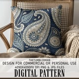Elegant Indigo Paisley Digital Design Size Bundle Png thumbnail 5