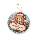 Baby First Christmas Ornament, Personalized Teddy Bear Ornament, Custom Name First Christmas 2026 Keepsake Gift for New Baby Grandbaby thumbnail 5