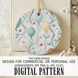 Digital Balloons Pattern, Stars Seamless Repeat File, Party Balloons Digital Bundle, Celebration Paper Design, Scrapbooking Pattern, Digital thumbnail 3