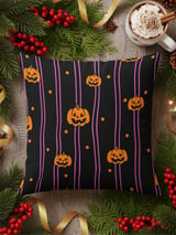 Halloween Jack O'Lantern Woven Blanket, Spooky Cute Pink Stripe Velveteen Blanket, Y2K Aesthetic Throw Pillow Decor Gift thumbnail 17