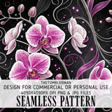 Orchid Tumbler Design Digital Paper, Floral Backgrounds, Junk Journal, Printable PNG, Colorful Flower Scrapbooking, Flowers Tumbler thumbnail 1