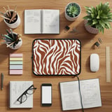 Earthy Taupe Zebra Print Laptop Sleeve, Boho Abstract Laptop Case, Minimalist Tech Accessory Pouch, Trendy iPad Bag for Her thumbnail 5