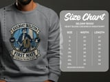 Sailboat Skeleton First Mate Sailing Crewneck Sweatshirts Nautical Sailor Boat Deck Rope Graphic thumbnail 7