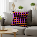Spooky Bat Plaid Halloween Velveteen Blanket, Purple Orange Grunge Goth Cozy Woven Blanket & Throw Pillows, Fall Decor Gift thumbnail 19